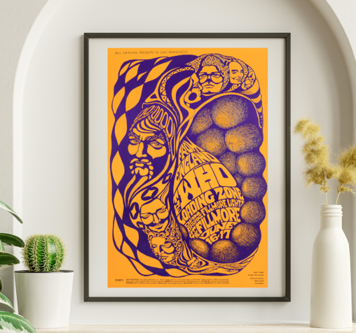 The Who w Jimi Hendrix Fillmore East NY June 16 1967 - Live Concert Poster Wall Art Print - 196004