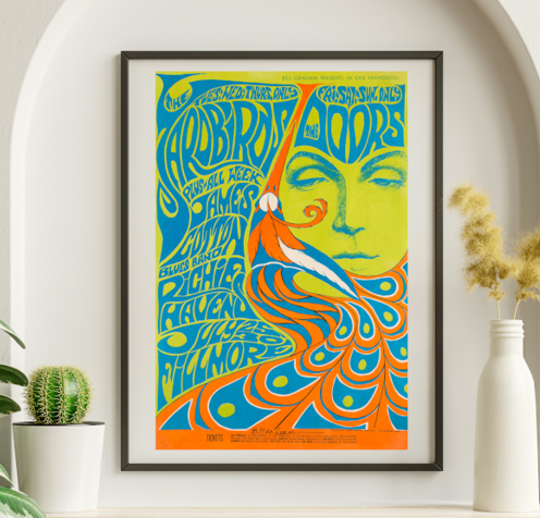 The Doors w Yardbirds Fillmore SF CA July 25 1967 BG-75 - Live Concert Poster Wall Art Print -133009