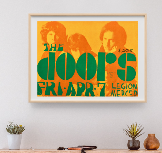 Doors - Legion Merced CA April 7 1967 - Live Concert Poster Wall Art Print - 133011