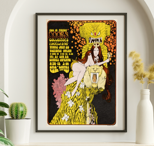 Doors - Dantes Vancouver, British Columbia, Canada July 20 1967 - Live Concert Poster Wall Art Print - 133020