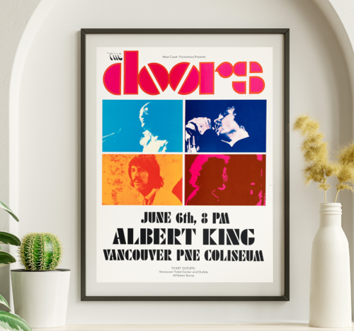 Doors - PNE Coliseum Vancouver Canada June 6 1970 - Live Concert Poster Wall Art Print - 133022