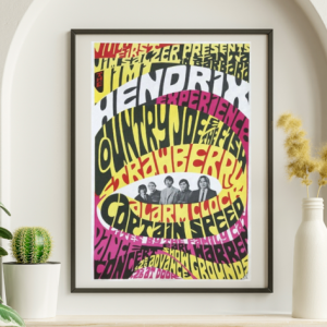 Jimi Hendrix - Earl Warren Showgrounds Santa Barbara CA July 1 1967 – Live Concert Poster Wall Art Print - 256003