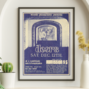 Doors - The Warehouse New Orleans LA December 12 1970 - Live Concert Poster Wall Art Print - 133024