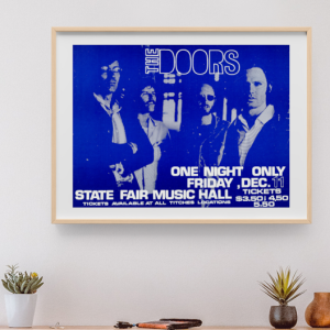 Doors - State Fair Music Hall Dallas TX December 11 1970 - Live Concert Poster Wall Art Print - 133028