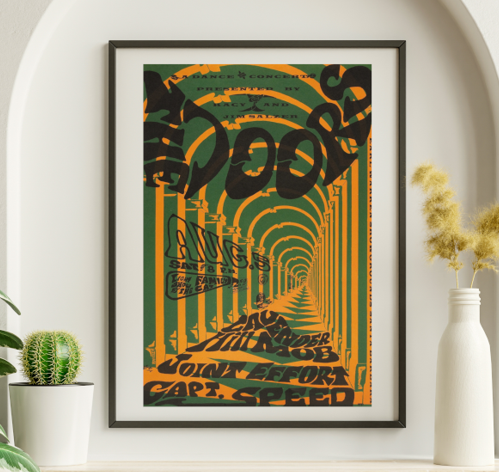 Doors - Earl Warren Showgrounds Santa Barbara CA August 5 1967 - Live Concert Poster Wall Art Print - 133029
