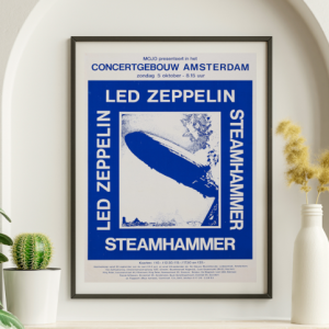 Led Zeppelin - Amsterdam Netherlands October 5 1969 - Live Concert Poster Wall Art Print - 156015