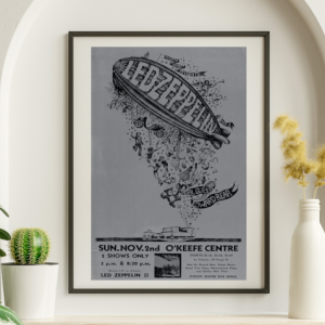 Led Zeppelin - O'Keefe Center Toronto CA November 2 1969 - Live Concert Poster Wall Art Print - 156018