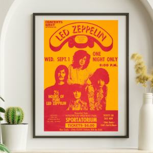 Led Zeppelin - Sportatorium Hollywood FL September 1 1971 - Live Concert Poster Wall Art Print - 156021