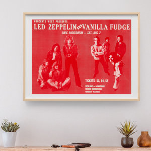 Led Zeppelin - Civic Auditorium Albuquerque NM August 2 1969 - Live Concert Poster Wall Art Print - 156022