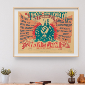 Led Zeppelin w Janis Joplin Texas Pop Festival August 30 1969 - Live Concert Poster Wall Art Print - 156027