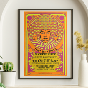 Jimi Hendrix - Fillmore East NY May 10 1968 – Live Concert Poster Wall Art Print - 256006