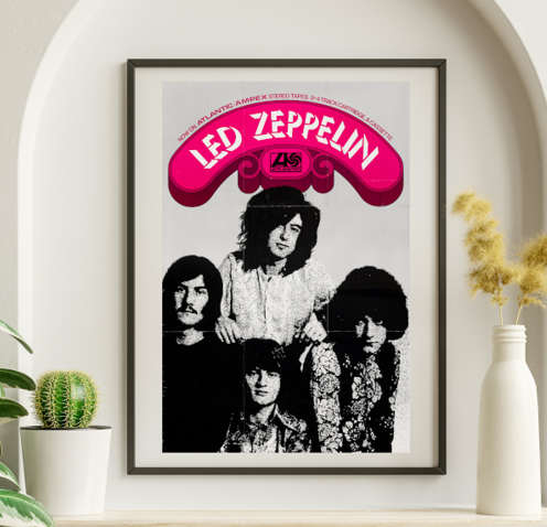 Led Zeppelin Atlantic Promo 1969 - Live Concert Poster Wall Art Print - 156032