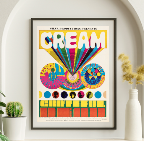 Cream w Grateful Dead Memorial Auditorium March 11 1968 - Live Concert Poster Wall Art Print - 257003