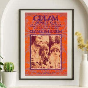 Cream - Grande Ballroom Detroit MI June 7 1968 - Live Concert Poster Wall Art Print - 257004