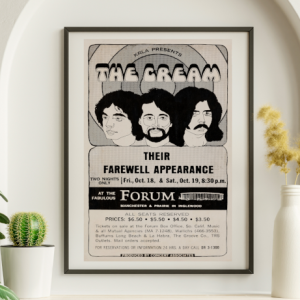 Cream - LA Forum CA October 18 1968 - Live Concert Poster Wall Art Print - 257014