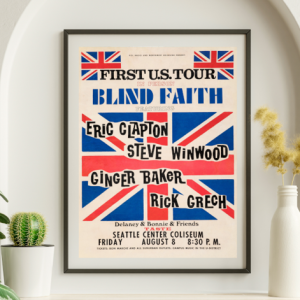 Blind Faith - Seattle Center Coliseum Seattle WA August 8 1969 – Live Concert Poster Wall Art Print - 266001
