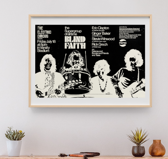 Blind Faith - Varsity Stadium Toronto Canada July 18 1969 - Live Concert Poster Wall Art Print - 266003