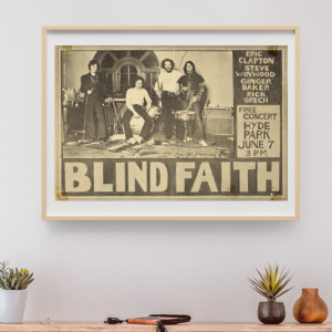 Blind Faith - Hyde Park London June 7 1969 - Live Concert Poster Wall Art Print - 266004