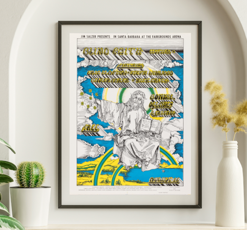 Blind Faith - Fairgrounds Arena Santa Barbara CA August 16 1969 – Live Concert Poster Wall Art Print - 266005