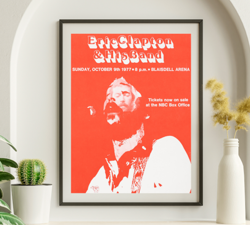 Eric Clapton - Blaisdell Arena Honolulu HI October 9 1977 – Live Concert Poster Wall Art Print - 238002