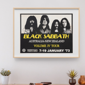 Black Sabbath - Australia New Zealand January 7 1973 – Live Concert Poster Wall Art Print - 117006