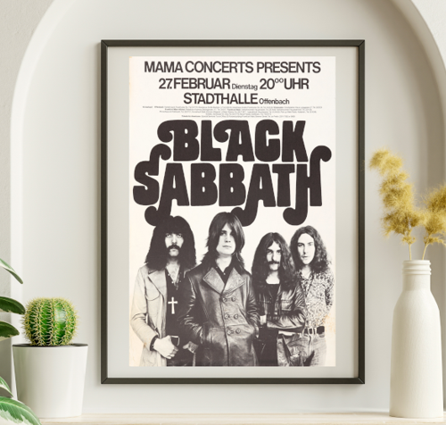 Black Sabbath - Stadehalle Offenbach Germany February 27 1973 - Live Concert Poster Wall Art Print - 117007