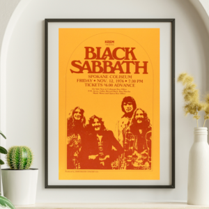 Black Sabbath - Spokan Coliseum WA November 4 1976 - Live Concert Poster Wall Art Print -117011