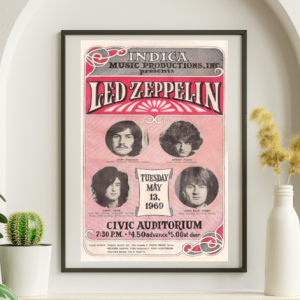 Led Zeppelin - Civic Auditorium Honolulu HI May 13 1969 – Live Concert Poster Wall Art Print - 156005