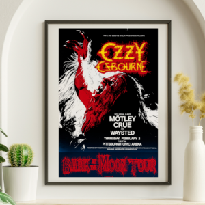 Ozzy Osbourne w Motley Crue Pittsburgh Civic Arena PA February 2 1984 - Live Concert Poster Wall Art Print - 267003