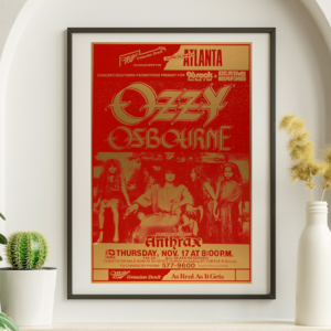 Ozzy Osbourne w Anthrax Omni Atlanta GA November 17 1988 - Live Concert Poster Wall Art Print - 267004