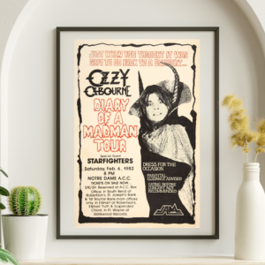 Ozzy Osbourne - Notre Dame ACC South Bend IN February 6 1982 - Live Concert Poster Wall Art Print - 267006