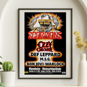 Ozzy Osbourne - Scorpions Def Leppard Mannheim Germany Monsters of Rock August 31 1986 - Live Concert Poster Wall Art Print - 267014