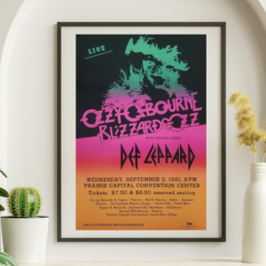 Ozzy Osbourne - Prairie Capital Convention Center Springfield IL September 2 1981- Live Concert Poster Wall Art Print - 267016
