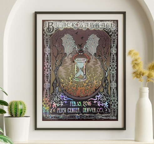 Black Sabbath - Pepsi Center Denver CO February 15 2016 FOIL – Live Concert Poster Wall Art Print - 117019
