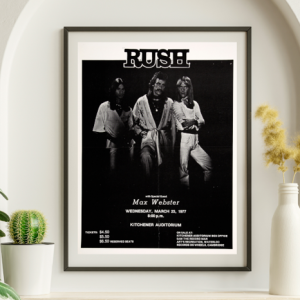 Rush - Kitchener Auditorium Ontario Canada March 23 1977 – Live Concert Poster Wall Art Print - 253003
