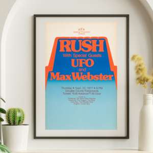 Rush - -Douglas County Fairgrounds Roseburg OR September 22 1977 - Live Concert Poster Wall Art Print - 253008
