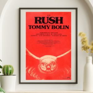 Rush - Paramount Theater Portland OR October 30 1976 - Live Concert Poster Wall Art Print - 253010