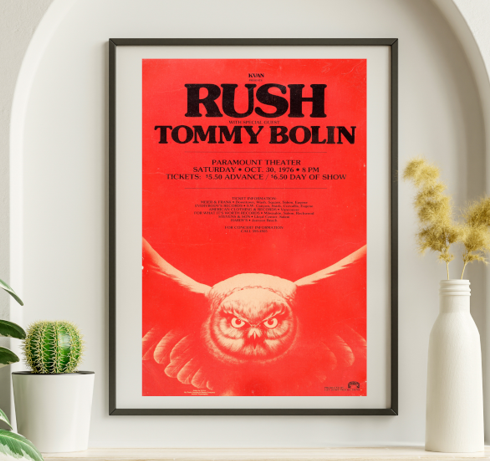 Rush - Paramount Theater Portland OR October 30 1976 - Live Concert Poster Wall Art Print - 253010