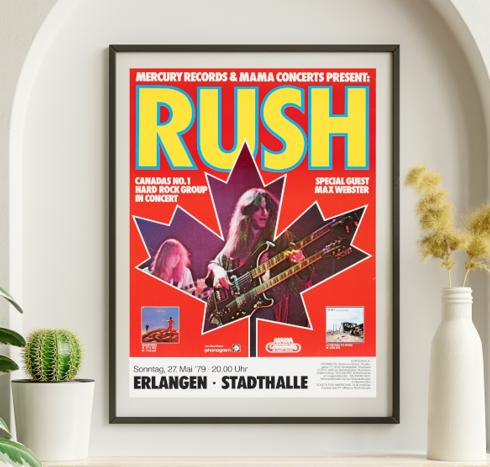 Rush - Stadehalle Erlangen Germany May 27 1979 – Live Concert Poster Wall Art Print - 253011