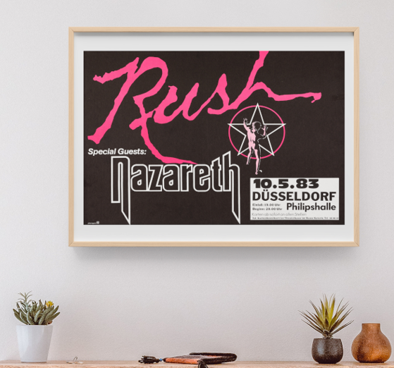 Rush - Philipshalle in Dusseldorf Germany May 10 1983 - Live Concert Poster Wall Art Print - 253012