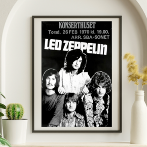 Led Zeppelin - Konserthuset Stockholm Sweden February 26 1970 – Live Concert Poster Wall Art Print - 156009