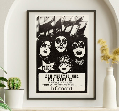 Kiss - WLU Auditorium Ontario Canada September 13 1974 - Live Concert Poster Wall Art Print - 154015