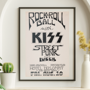 Kiss - Hotel Diplomat NY August 10 1973 - Live Concert Poster Wall Art Print - 154017