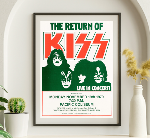 Kiss - Pacific Auditorium Vancouver BC November 19 1979 – Live Concert Poster Wall Art Print - 154022