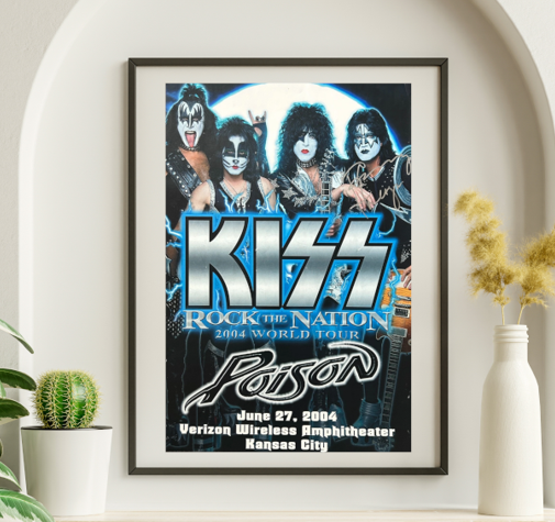 Kiss - Verizon Wireless Kansas City MO June 27 2004 - Live Concert Poster Wall Art Print - 154029