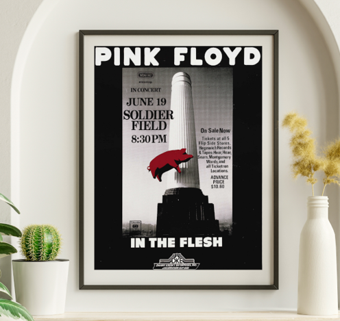 Pink Floyd - Soldier Field Chicago IL June 19 1977 – Live Concert Poster Wall Art Print - 249026