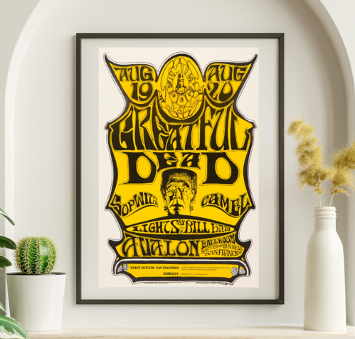 Grateful Dead - Avalon Ballroom SF CA August 19 1966 FD-22 - Live Concert Poster Wall Art Print - 142023