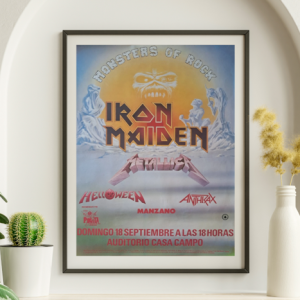 Iron Maiden - Madrid Spain Monsters of Rock September 18 1988 - Live Concert Poster Wall Art Print - 243002