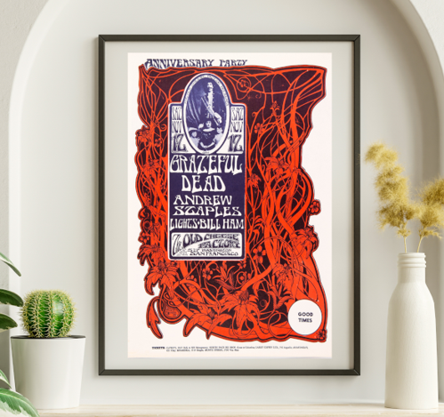 Grateful Dead - Old Cheese Factory SF November 12 1966 - Live Concert Poster Wall Art Print - 142038