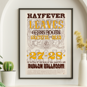 Grateful Dead - Avalon Ballroom SF CA May 27 1966 FD-10 - Live Concert Poster Wall Art Print - 142047